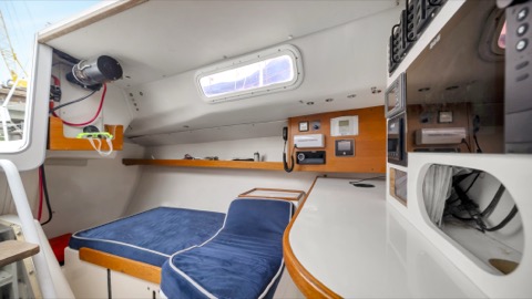 Photo of the Pegasus Racing J-E100 — Port side seating and electric winch motor